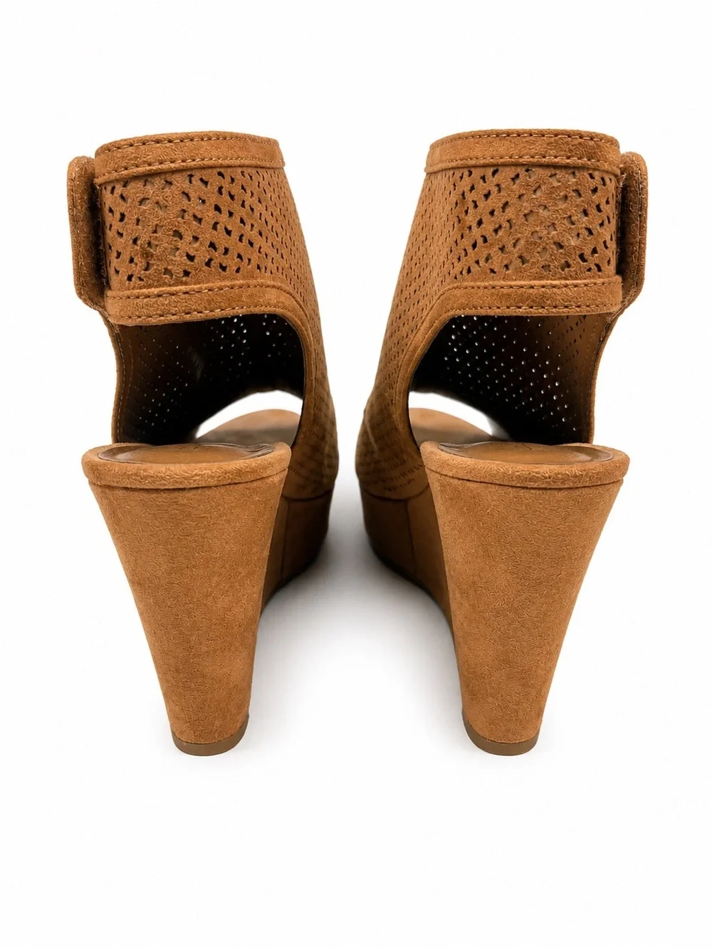 Indigo Perforated Open Toe Wedge Sandal